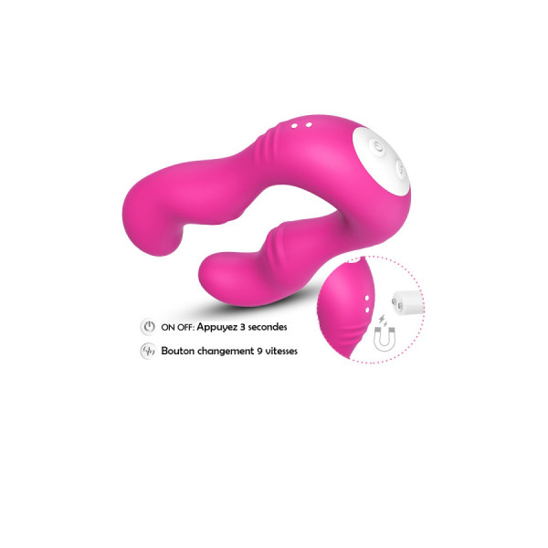 Vibromasseur Rose en forme de U double tête stimulateur point G 